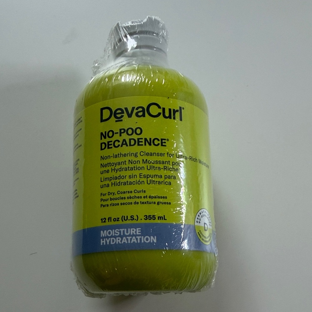 NWT Sealed DevaCurl No-Poo Decadence Non-Lathering Cleanser Full-Size Bottle